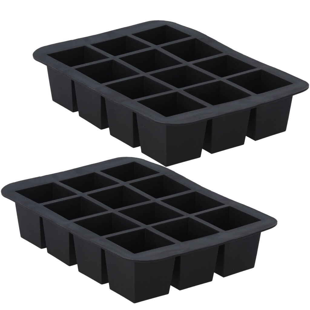 2er-Set Flexible Eiswürfelform für 12 XL-Eiswürfel