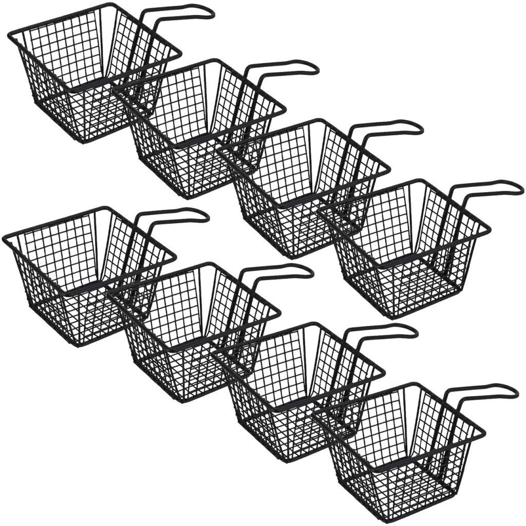 8er-Set Pommes Servierkörbchen, schwarz