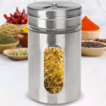 Gewürzstreuer mit Sichtfenster, Edelstahl, 94 ml