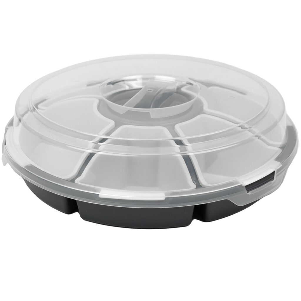 Servierschale mit 6 Fächern und Deckel, Ø 33 cm