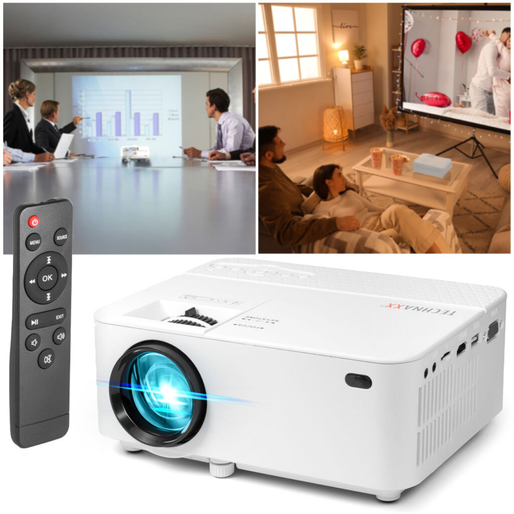 Mini LED-Beamer mit 720p-Auflösung, 1800 Lumen, inkl. Fernbedienung