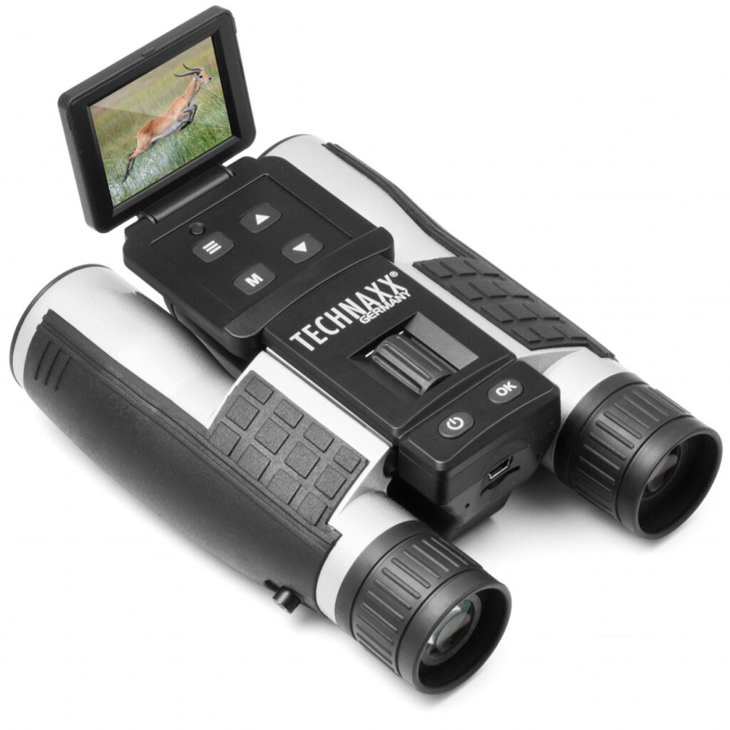 Full-HD- Fernglas mit Display, integrierter Akku, mit USB Kabel