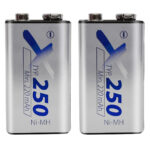 2er-Set Akku 9V-Block, Ni-MH 8,4V / 250 mAh