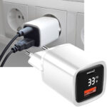USB-Ladegerät, Dual Port, für USB-C und USB-A, 33 Watt, 0,7 A, Schnellladefunktion