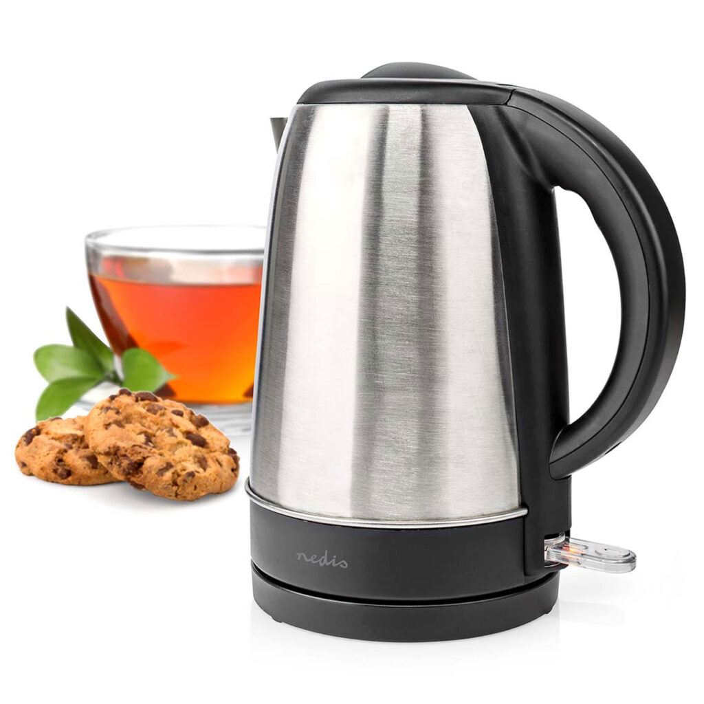 Edelstahl-Wasserkocher, 360°-Drehsockel, 1,7 Liter, 2200 Watt