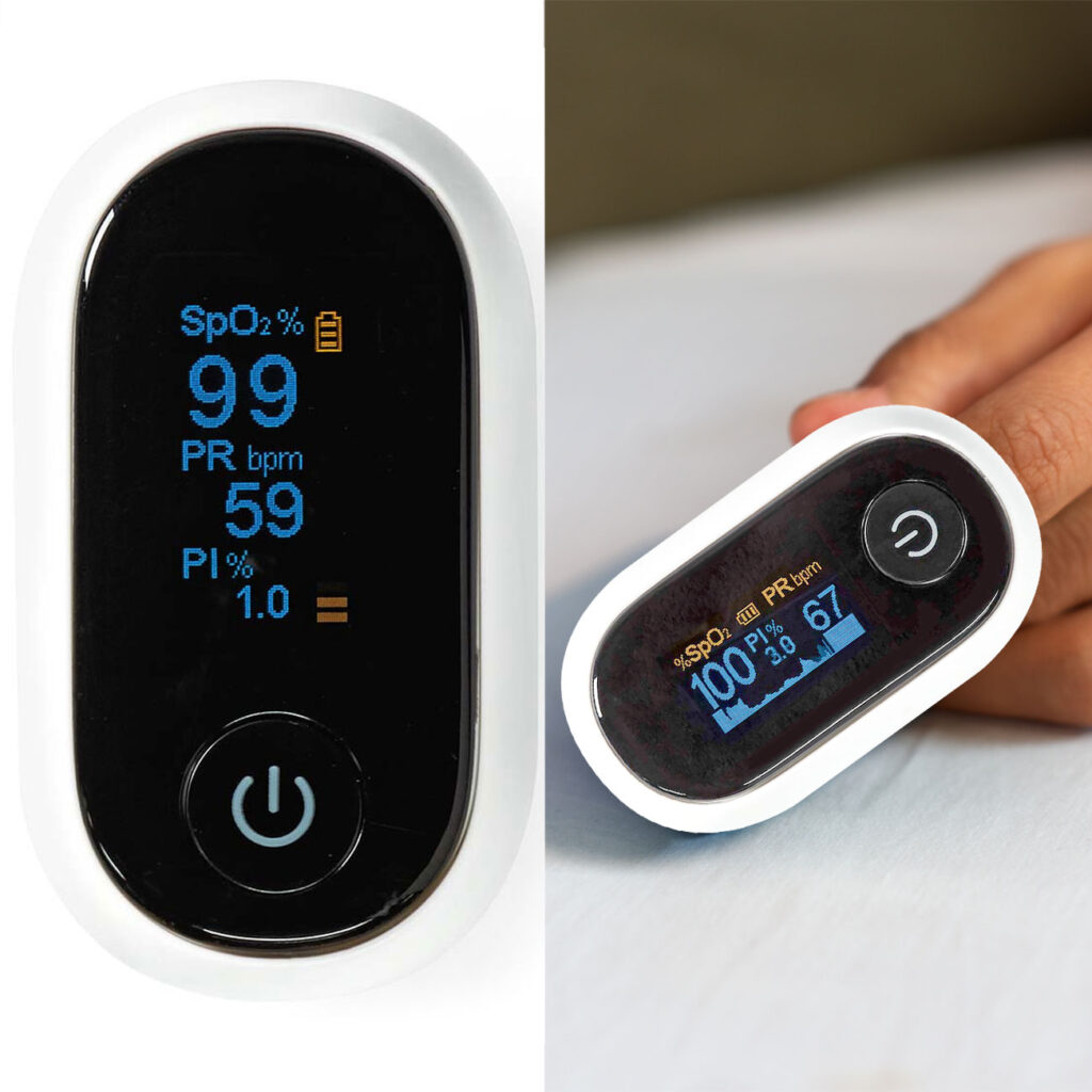 SmartLife Pulsoximeter, HD-OLED-Display, Bluetooth, hochpräziser Sensor, Android / iOS