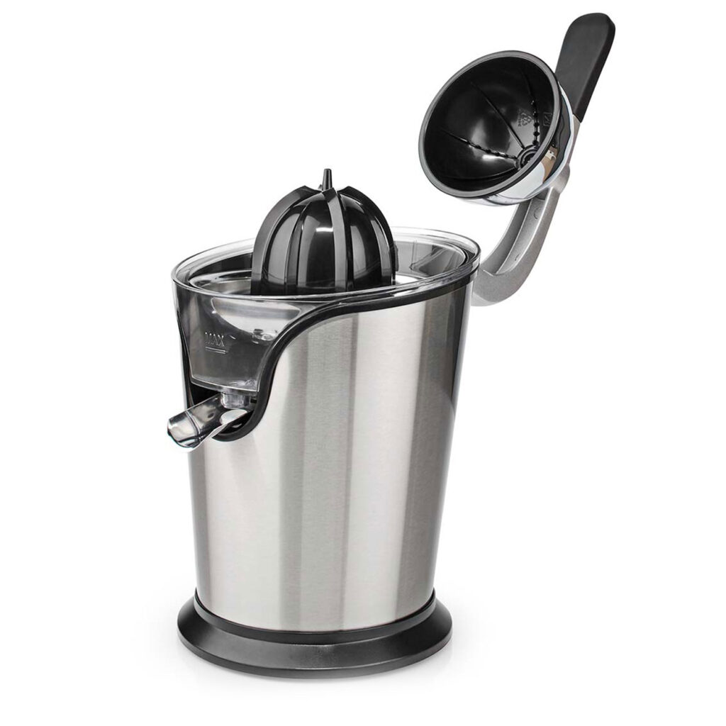 Elektrische Zitruspresse, automatische Orangenpresse, Edelstahl, 100 W