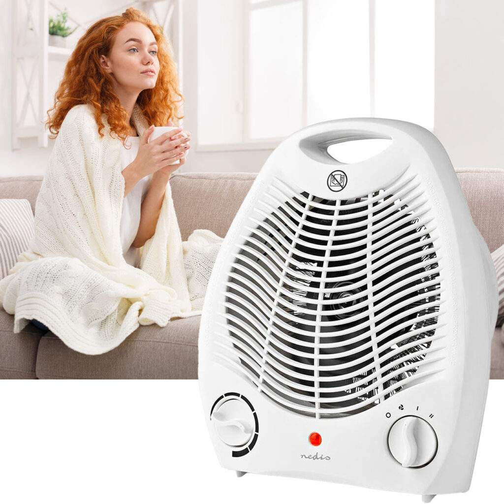 Heizlüfter, portabel, weiss, 2 Heizstufen + Ventilatorfunktion, 1000 / 2000 W