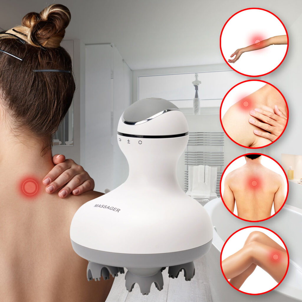 Professionelles Kopf- und Körper-Massagegerät, mobil mit Akkubetrieb