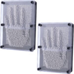 2er-Set 3D Nagelbild, schwarz/silber