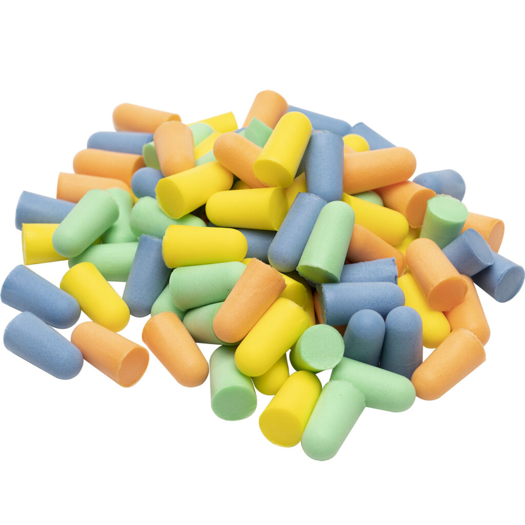 Gehörschutz-Ohrstöpsel, 200 Stück, mehrfarbig, SNR 33 dB