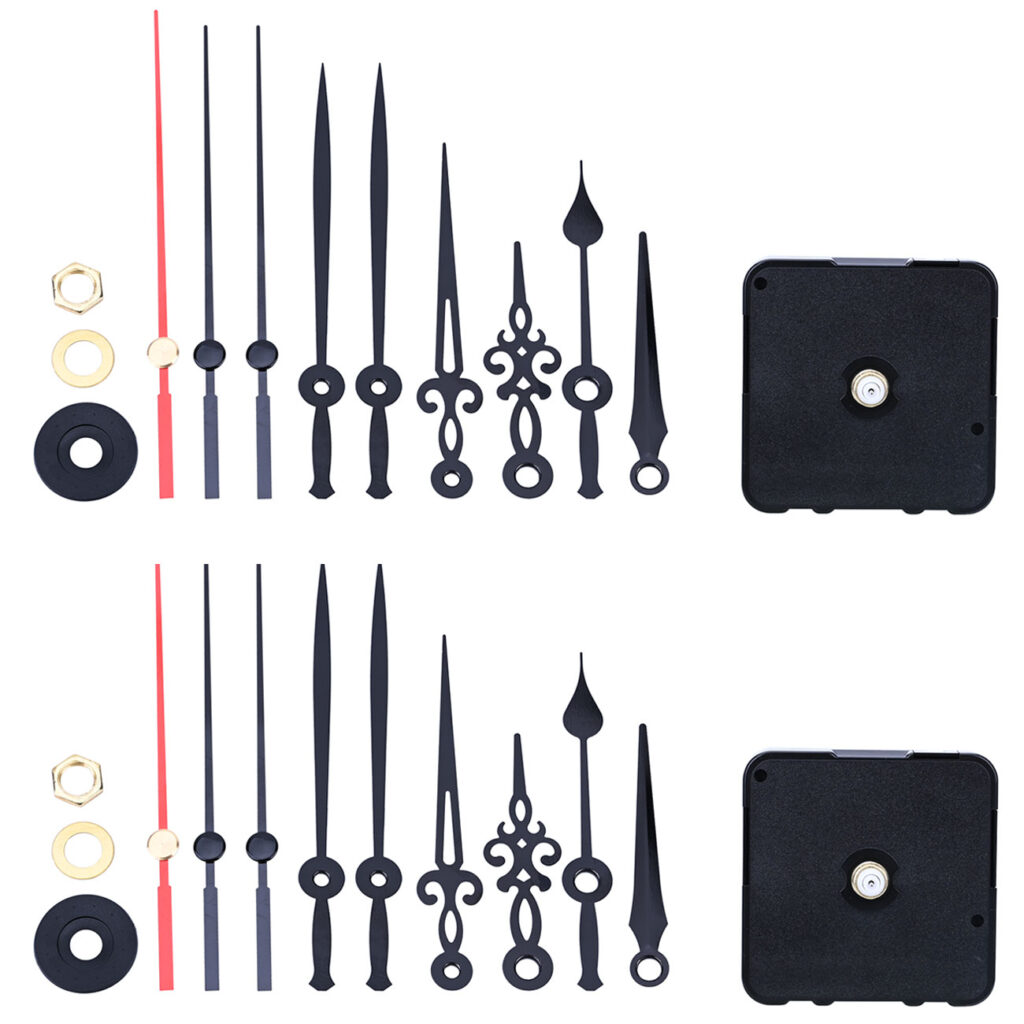 2er-Set Flüsterleises Uhrwerk-Komplettset mit 3 verschiedenen Zeigersets