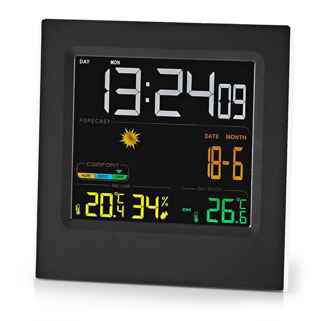 Wetterstation Funk mit Aussensensor, Farbdisplay, Datum, Uhrzeit, Wecker