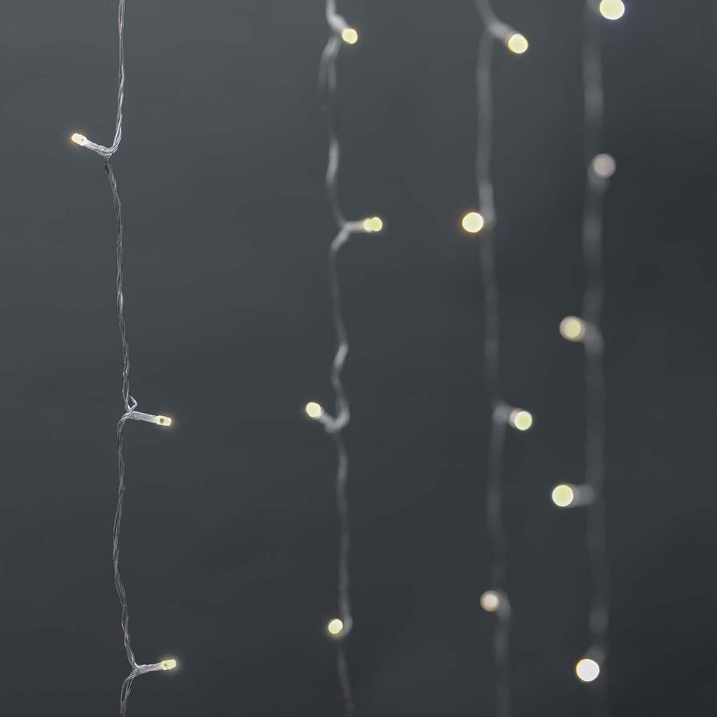 WLAN-Smart-Vorhang-Lichterkette, 200 LEDs,, dimmbar, 7 Lichtmuster, IP65, 3 m