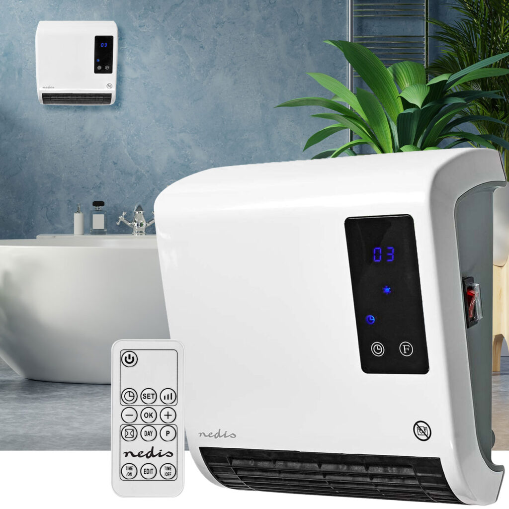 Wandheizlüfter fürs Badezimmer, mit Fernbedienung, 2000 Watt