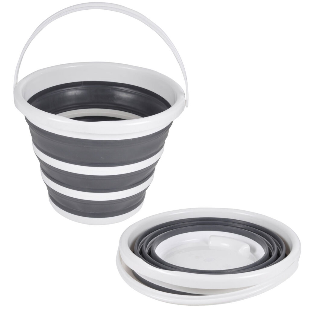 Falteimer, 10 Liter, grau / weiss