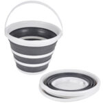 Falteimer, 10 Liter, grau / weiss