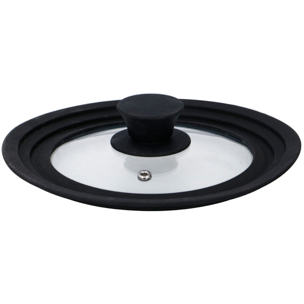 Universaldeckel für Töpfe & Pfannen, Glas mit breitem Silikonring