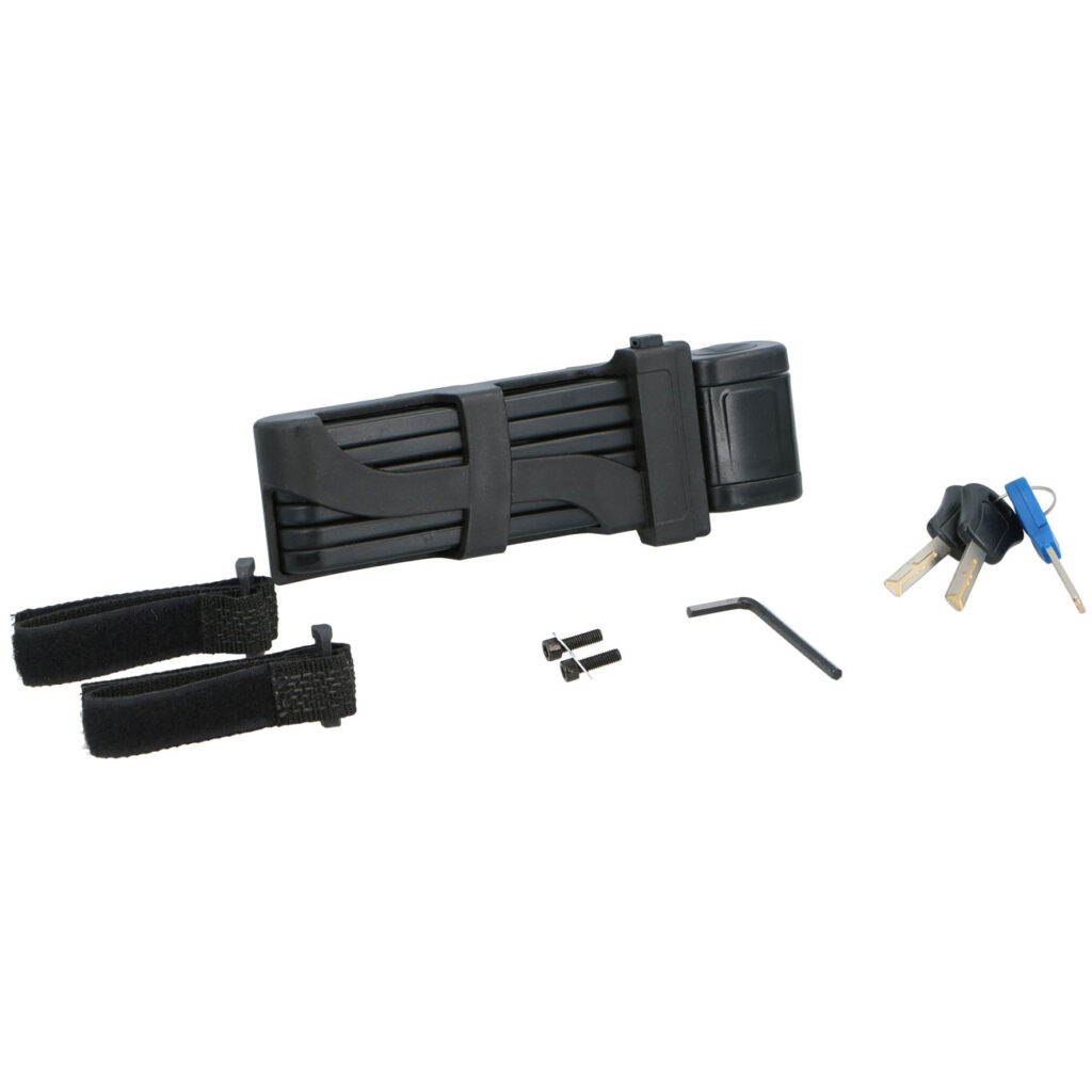 Faltschloss mit drei Schlüsseln, inkl. Befestigungskit, 850mm