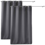2er-Set Vorhang mit Ösen, 140 x 260 cm, Polyester, anthrazit