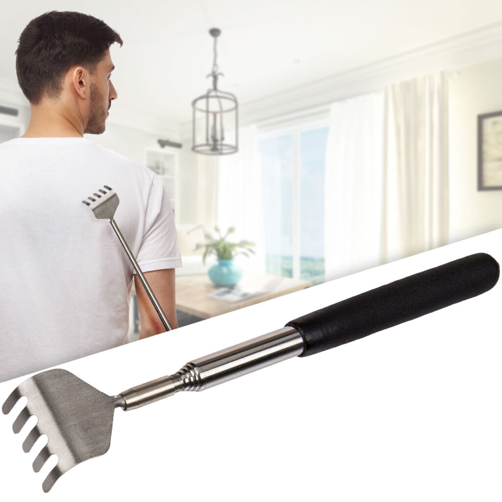 Teleskop-Rückenkratzer mit gummiertem Griff, Kratzhilfe, 16 – 53 cm