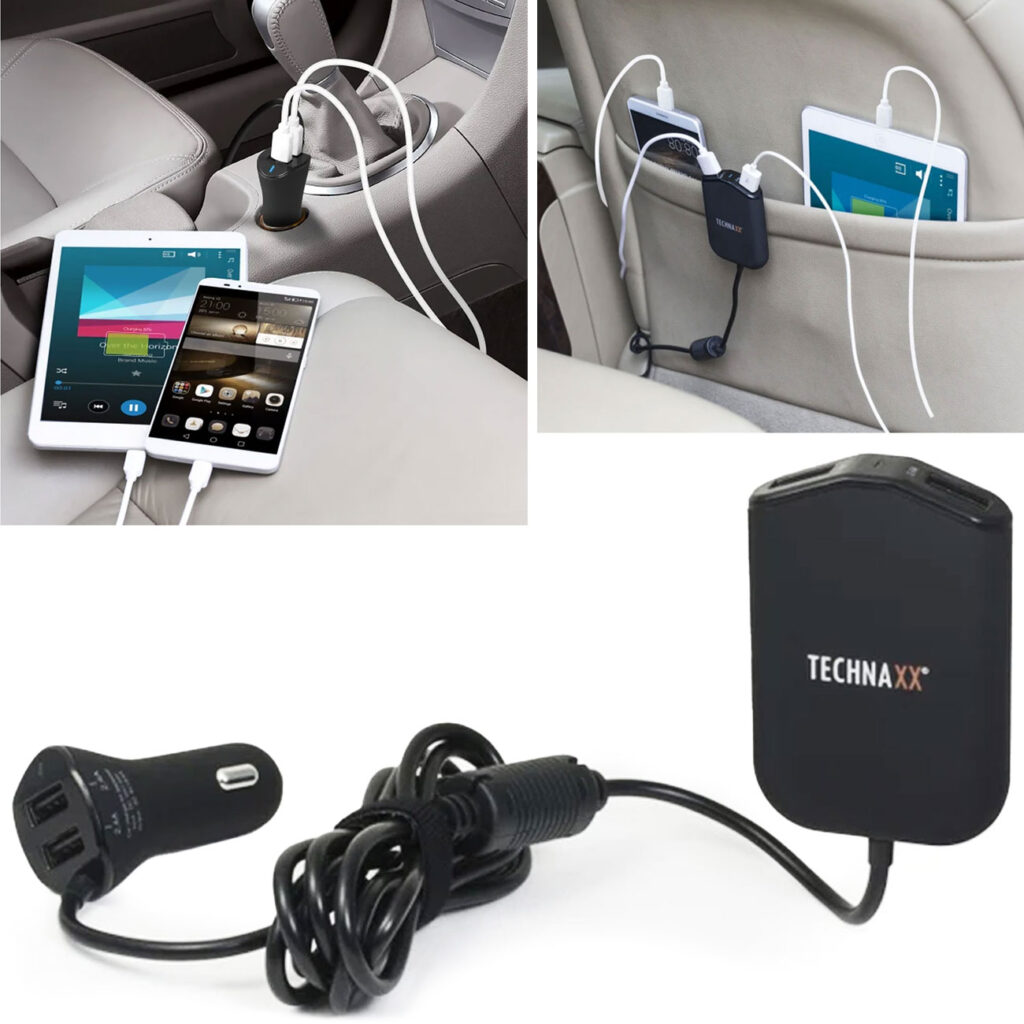 Kfz-Ladegerät mit 4-fach USB-Anschluss (4 x max. 2,4 A), Family Charger