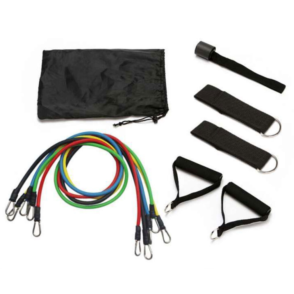 Widerstandsbänder, Resistance Fitness Bands, verschiedene Bänder mit Handgriffen