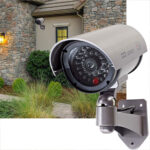 Dummy Überwachungskamera mit Signal LED, grau, Kamera-Attrappe