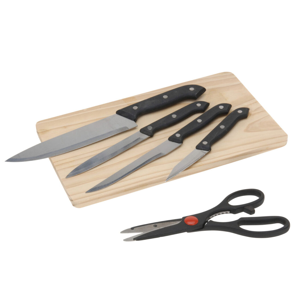 Messerset, mit Schere und Brett, 6-tlg. Schneideset