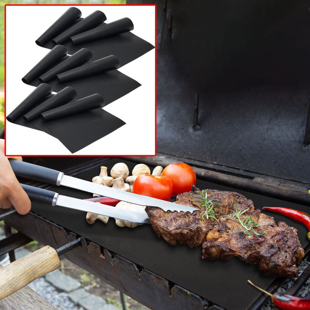 Dauer-BBQ-Grillmatte, Antihaft-Bratfolie, 9er-Set aus Glasfaser-Material