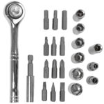 Steckschlüssel- und Bitsatz, 23-teilig