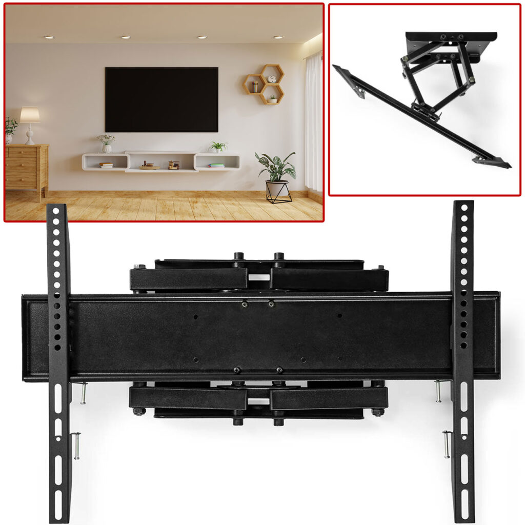 TV Wandhalterung für 37 bis 80 Zoll, vollbeweglich, dreh- und kippbar, Stahl