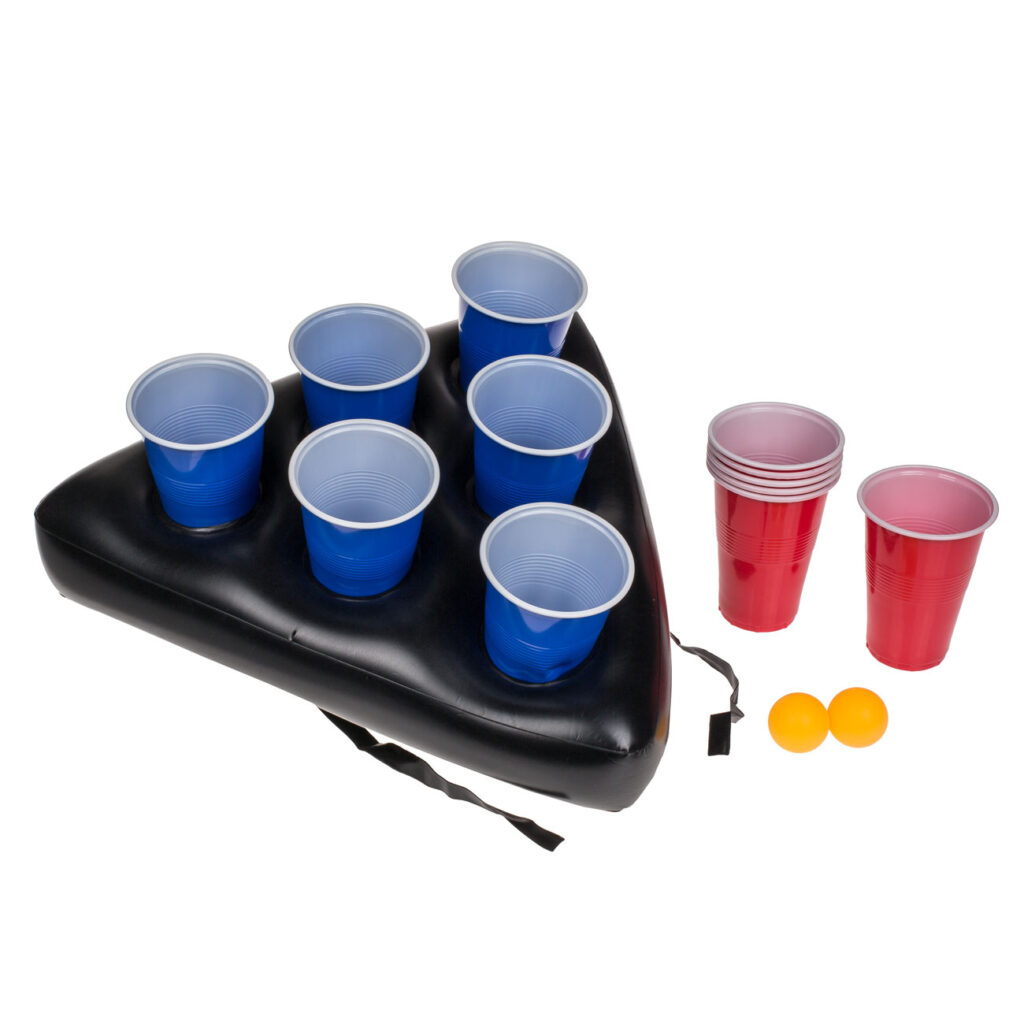Aufblasbarer Partyhut Beer Pong, inkl. 12 Becher & 2 Bällen