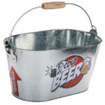 Biereimer mit Henkel & Holzgriff, inkl. Flaschenöffner, Bierkühler Biereimer mit Henkel & Holzgriff, inkl. Flaschenöffner, Bierkühler