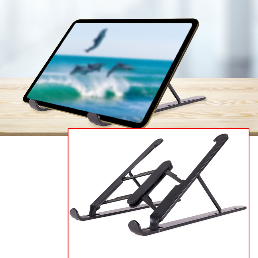 Tablet-Halter, Laptop-Ständer, schwarz, verstellbar