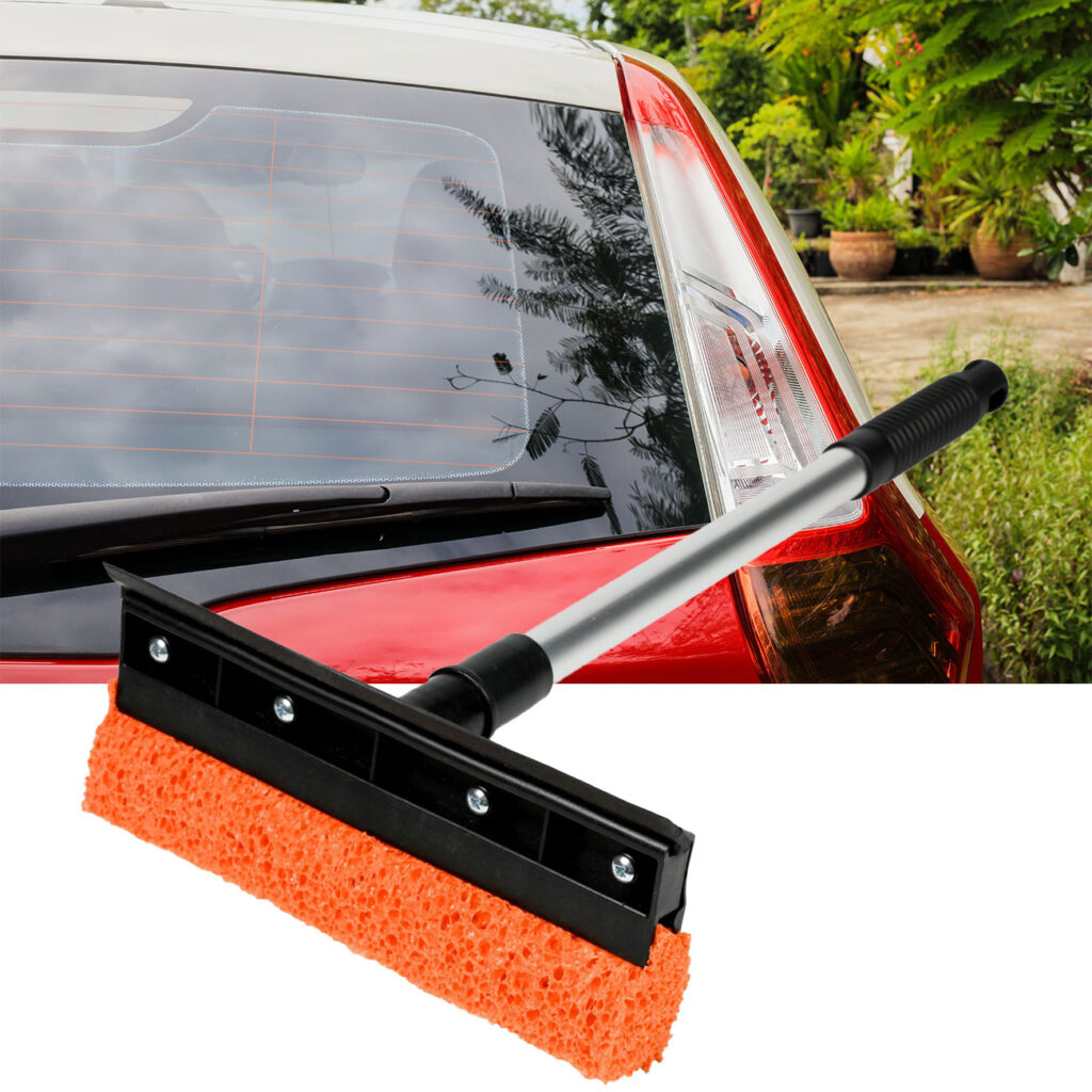 Wischer mit Schwamm und Abzieher, für Autofenster uvm., L 36 cm, B 24 cm