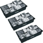3er-Set XXL Silikon Eiswürfelform 8-Fach, 5 x 5 cm, für 1 Liter