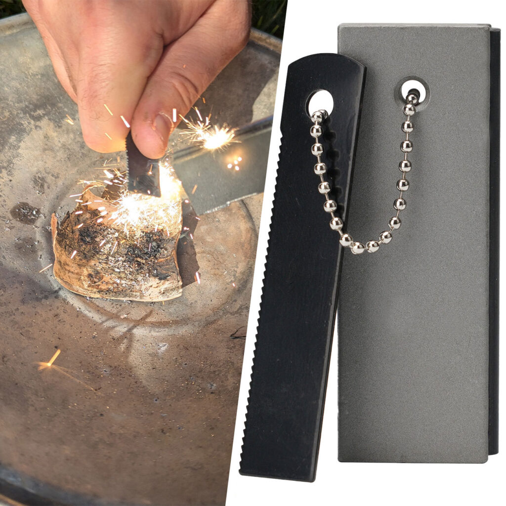 Magnesium Feueranzünder mit Schaber und integriertem Feuerstahl