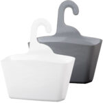 Duschkorb 2er-Set, weiss / anthrazit, zum Aufhängen