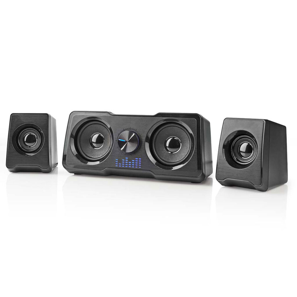 Gaming Lautsprecher, PC Soundsystem, Dual-Subwoofer, LED-Lichteffekte, 48 W
