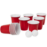 Mini Bier Pong Spiel, 12 tlg., 10 Shot Gläser, 2 Bälle