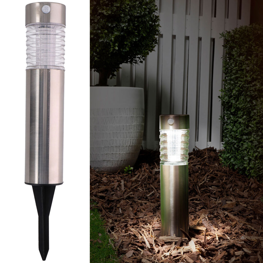Solar Wegeleuchte mit Bewegungssensor und Erdspiess, 6 x 39 cm