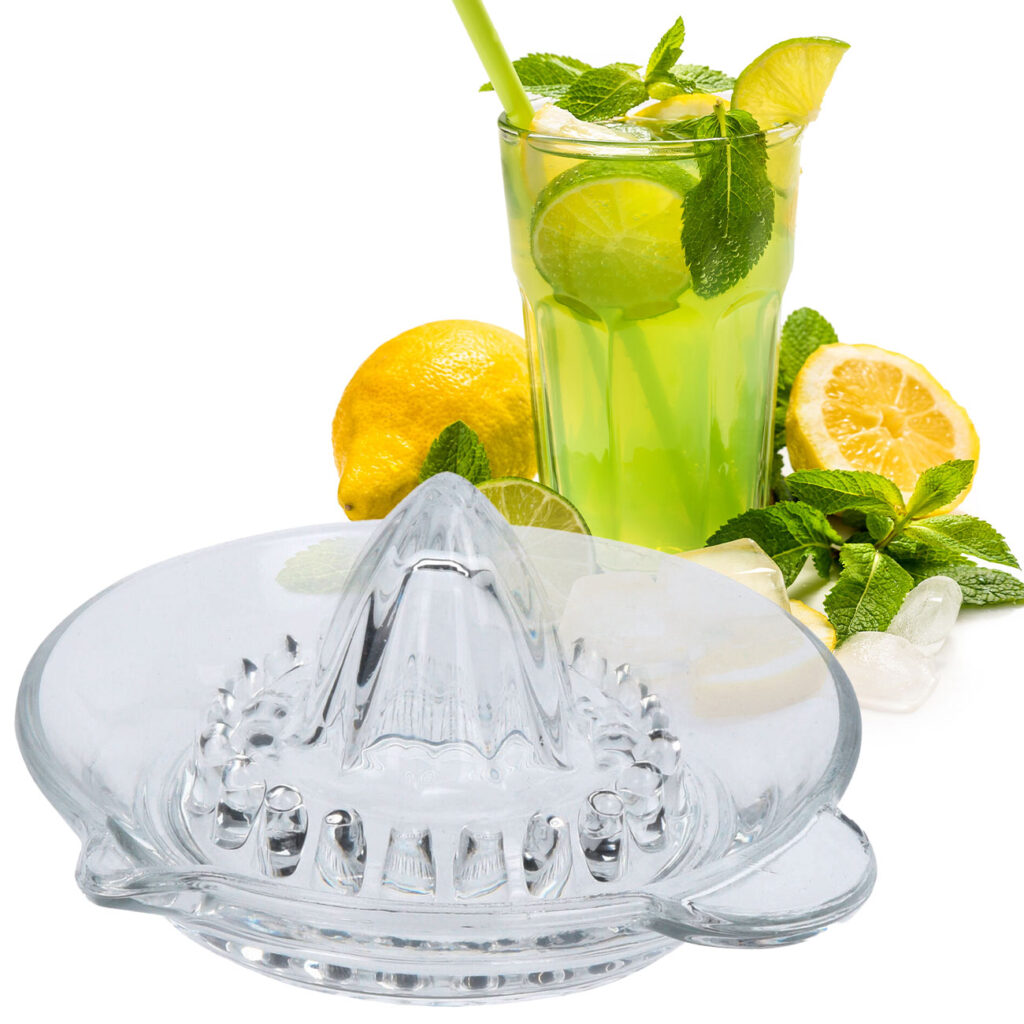 Manuelle Zitronenpresse aus Glas, Ø 14 cm Manuelle Zitronenpresse aus Glas, Ø 14 cm