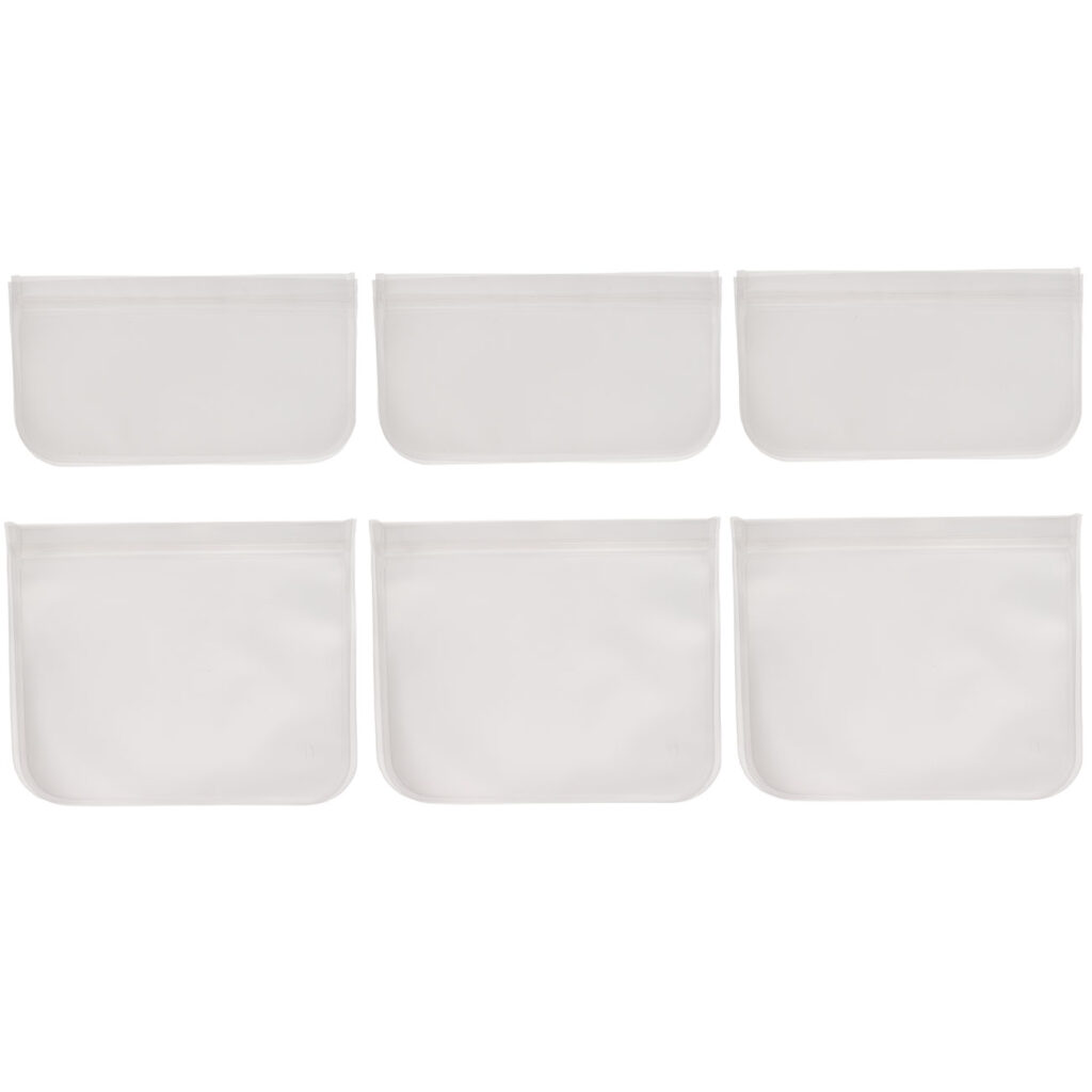 Beutel für Lebensmittel, wiederverwendbar, 6er-Set, 22 x 12 cm und 22 x 18 cm