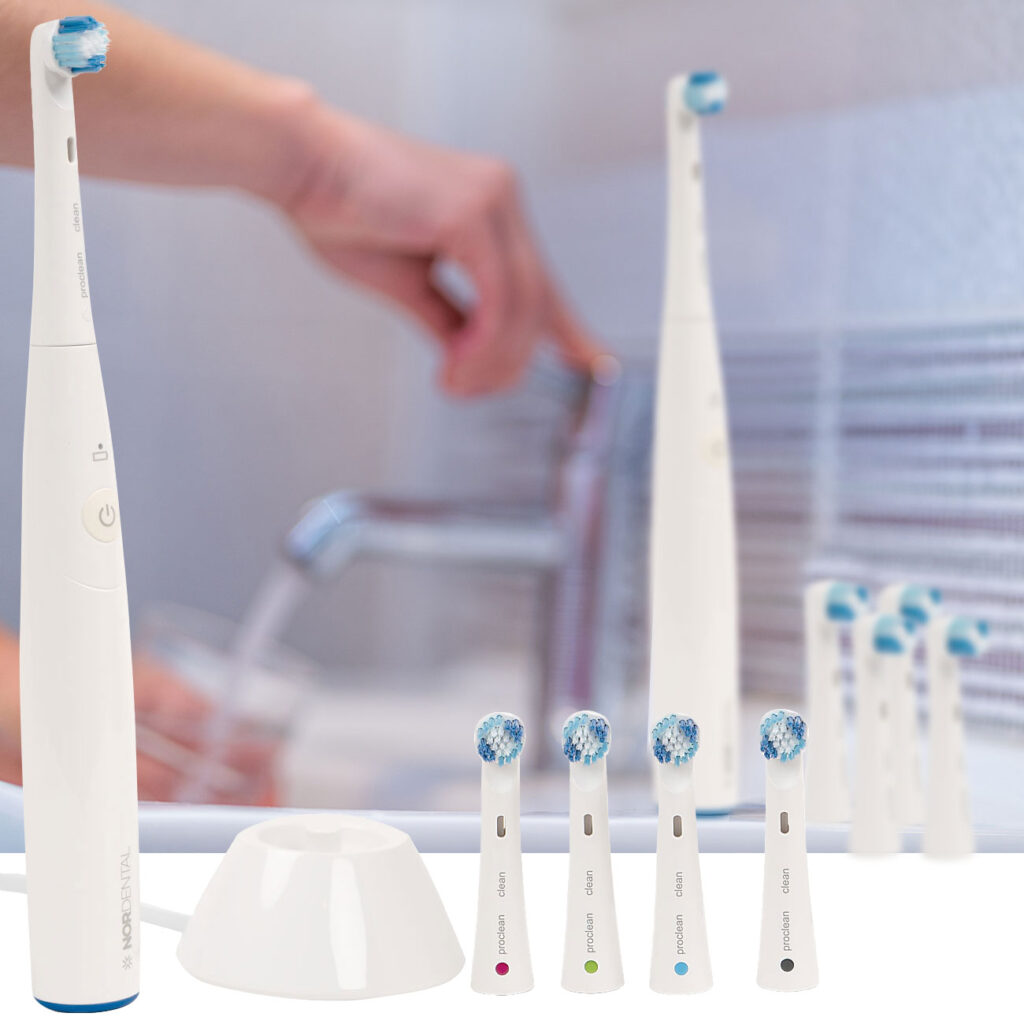 Elektrische Zahnbürste mit 4 harten Aufsteckbürsten