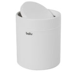 Schwingdeckeleimer aus Metall, weiss 1,25 l