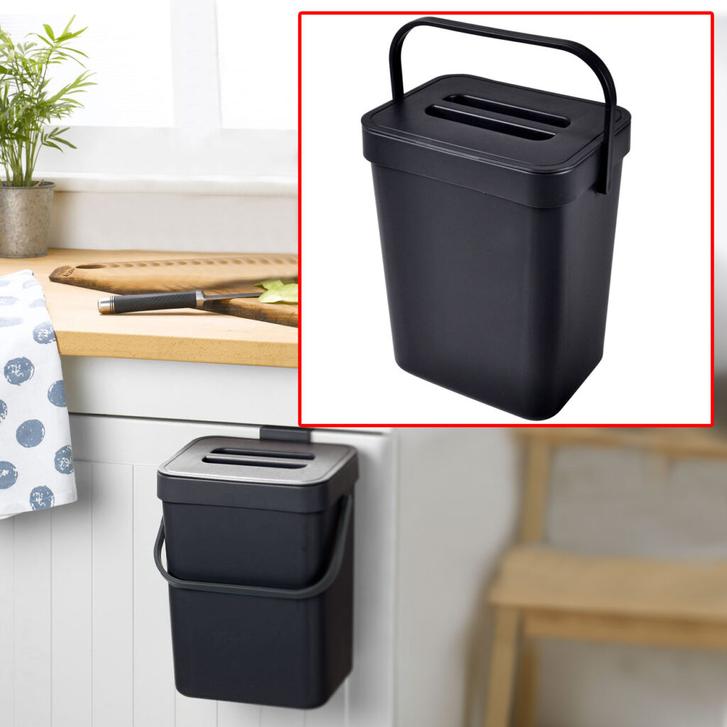 3L Komposteimer mit Haken für die Küchenschranktür, 16 x 13 x 20 cm