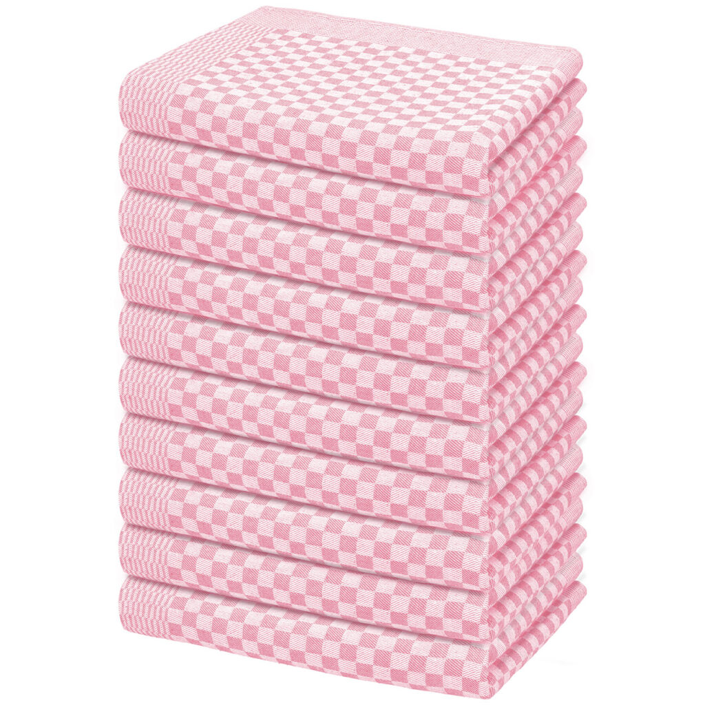 10er-Set Grubentücher, rosa, Geschirrtücher 50 x 70 cm