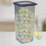 Vorratsdose mit Deckel, transparent grau, Frischhaltebox, 1600 ml