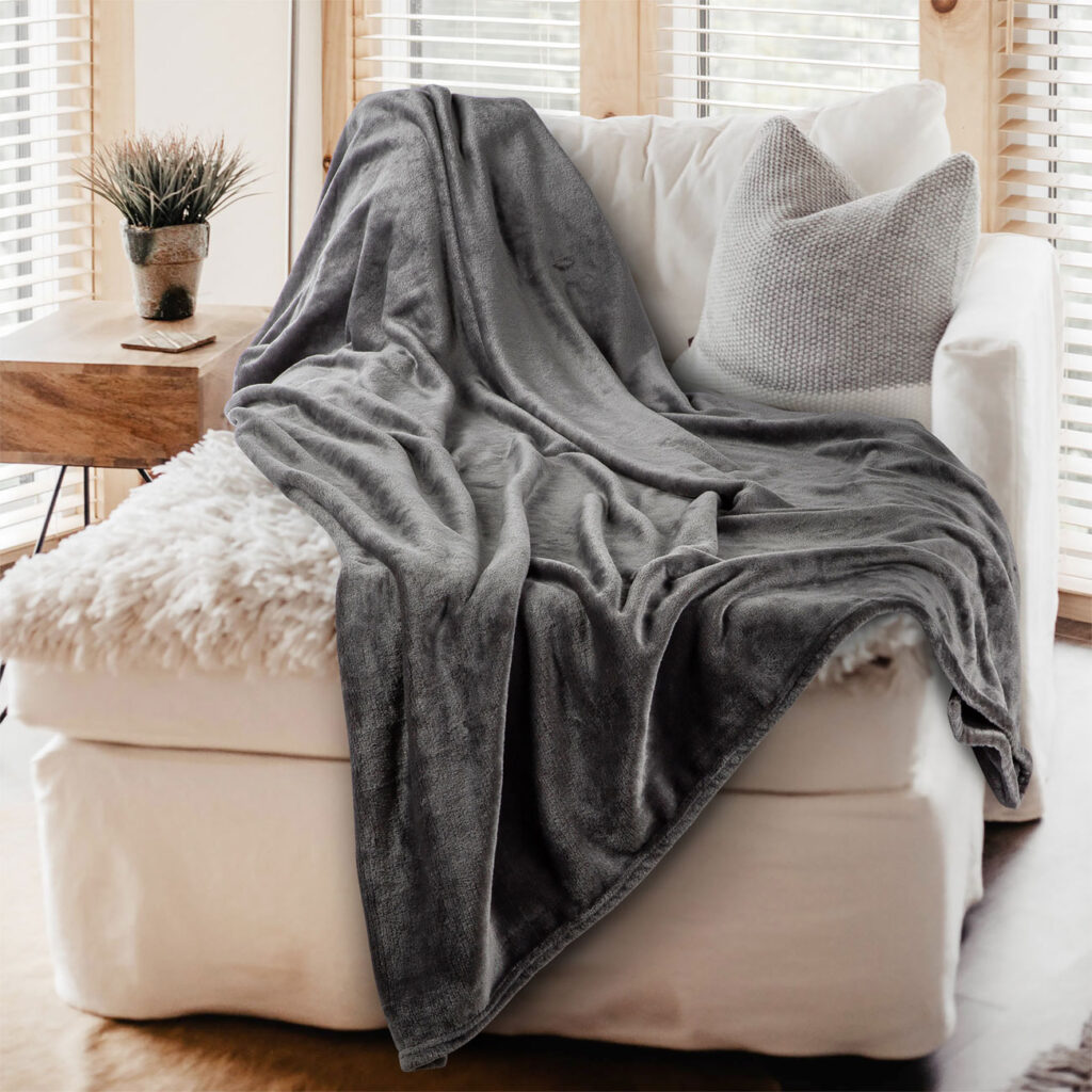 Kuscheldecke M, anthrazit, Couchdecke, 150 x 200 cm